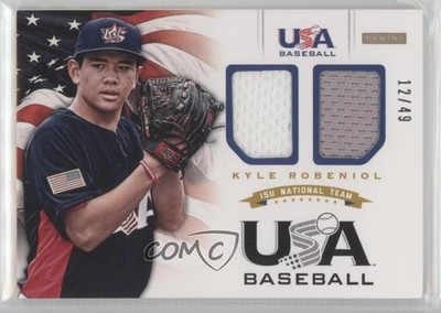 2012 Panini USA Baseball National Team 15U Combo Jerseys 12/49 Kyle Robeniol 0l1