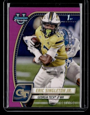 2024 Bowman University Chrome #71 Eric Singleton Jr. Fuchsia Refractor #/150