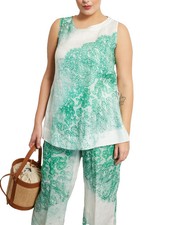 🌟MARINA RINALDI Printed LINEN Top MR 25= IT54, DE46, FR50, GB20