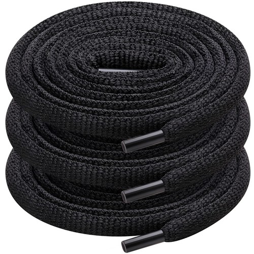 3 Pair Oval Shoe Laces, Half Round 1/4" Shoelaces for Athletic Running Sneake...