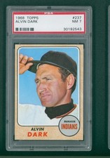 1968 Topps Baseball Card - #237 Alvin Dark, PSA 7 NM