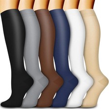 6 pairs of travel socks, compression socks and knee-high socks for women and men
