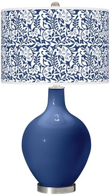 Color Plus Ovo 28 1/2'' High Gardenia Shade Monaco Blue Table Lamp