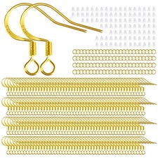 200 PCS/100 Pairs Earring Hooks Hypoallergenic 925 Sterling Silver 18K Gold