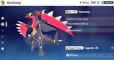 Pok mon Legends ZA Shiny Alpha GARCHOMP Z BUILD MAX IVS EVS LV100