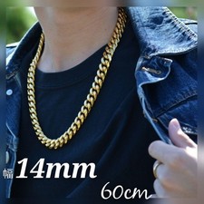 Vintage VINTAGE 18K Gold Plated Thick Kihei Necklace 60cm 14mm HipHop Style