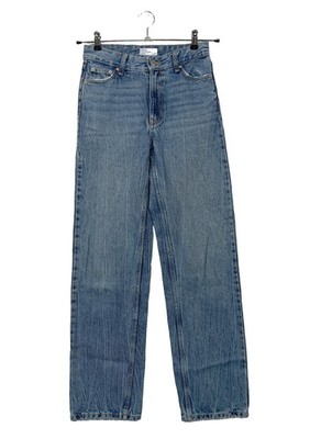 BERSHKA Straight-Leg Jeans Damen Jeans Gr. DE 34 blau Casual-Look