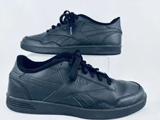 Reebok Men’s Club MEMT Size 11 Triple Black Leather Fashion Sneakers Shoes