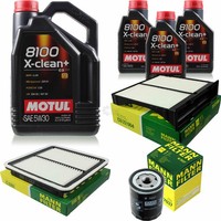 Mann Inspektionspaket 8L Motul 8100 X-Clean+ 5W-30 FüR Subaru Forester 2.0 D AWD