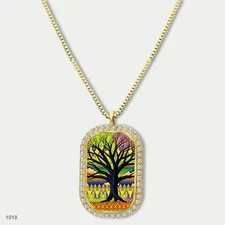 Stunning Tree Of Life Pendant Necklace Chain Printed Dog Tag Chain Gift Design S