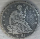 1861 Seated Liberty Half Dollar In Circulated Fine Condition