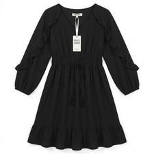 Grace Karin Black Ruffle Tiered Mini Dress - Size 2XL - NWT 