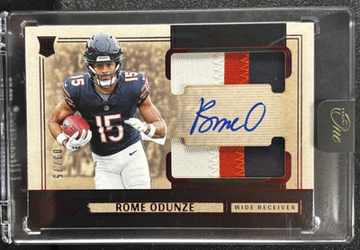 2024 Panini One RPA Rome Odunze Dual Patch Red /75 Auto #34