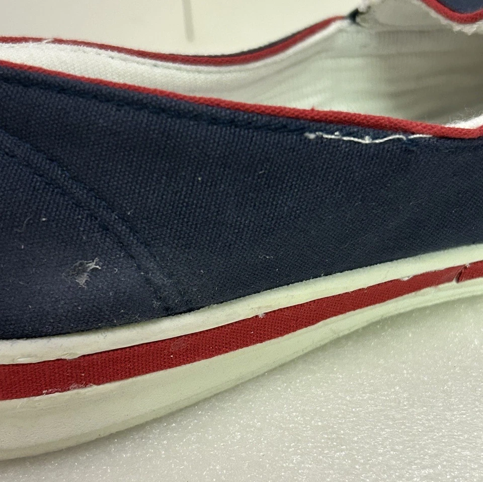 Zapatos de lona para mujer talla 10W Step Abouts azul rojo blanco sin cordones planos informales de colección Foto 4 de 4