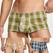 Men's Sexy Low Waist Underwear Cotton Boxers Shorts Trunks Soft Briefs