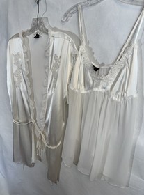 Women Large Set Ambrielle Sheer See Through Sexy Lingerie W/ Short Kimono Robe**