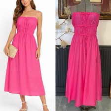 J. Crew Tie Front Voile Organic Cotton Pink Midi Dress - Sz M 🧡🎀