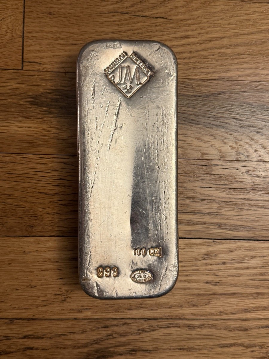 100 Oz. Johnson Matthey Silver Bar | eBay