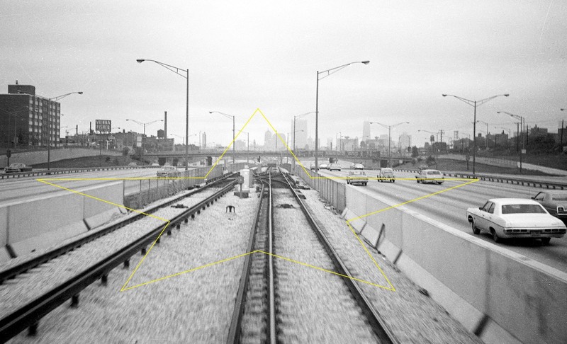 CTA  Heading to 95th-Dan Ryan Station West Side Car Windo  Original B&W Negative
