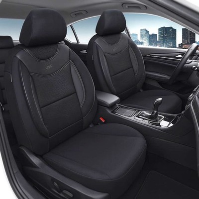 2x Sitzbezüge passend für Mercedes E Klasse W212 S212 ab 2009-2016 (Schwarz)