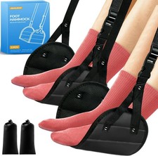 2-Pack Airplane Foot Hammock, Portable Leg Rest with Removable Cushion, Trave...