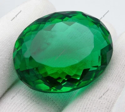 Natural Colombian Green Emerald Oval Cut 100 Ct Huge Certified Loose Gemstone - Image 1 of 4