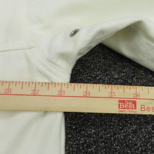 Vintage Lauren Ralph Lauren Denim Jacket Womens White Fireman Lobster Clasp - Picture 7 of 13