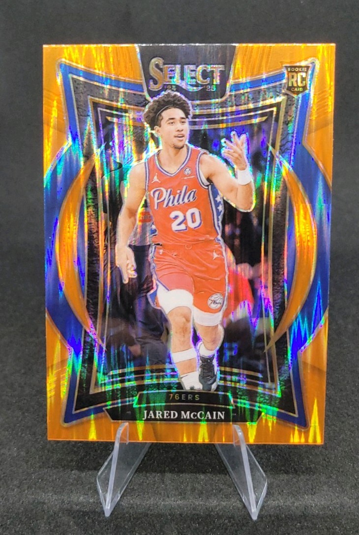 2024-25 Panini Select - Concourse Jared McCain #82 Orange Flash Prizm (RC) 76ers