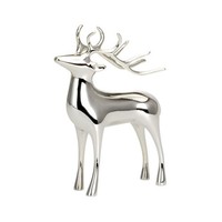 Deko Rentier Figur 25X18 Cm Versilbert Stehend Wildfigur Weihnachten Adventsdeko