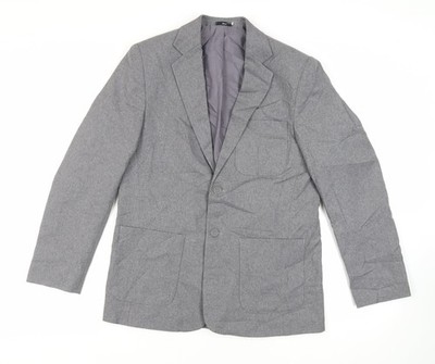 Pine & Buckland Herren Grau Polyester Sakko Anzugjacke Größe 36 Regular