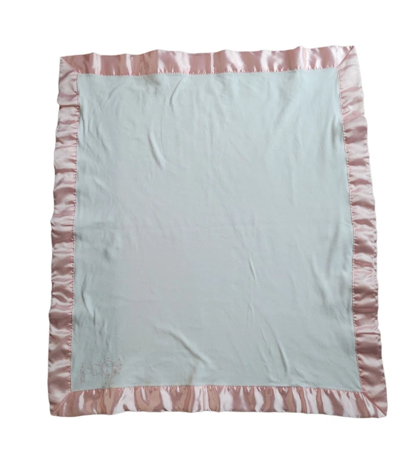 Винтажное детское одеяло 2003 Gymboree Princess из розового хлопка с атласной отделкой - Изображение 2 из 4