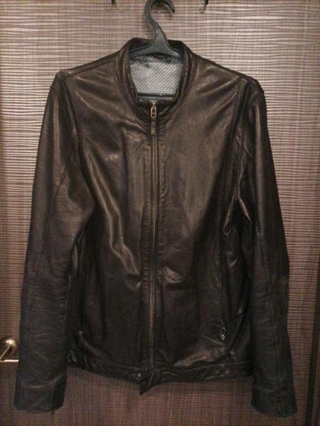 Men Ted Baker Jacket Black Leather 40 / L
