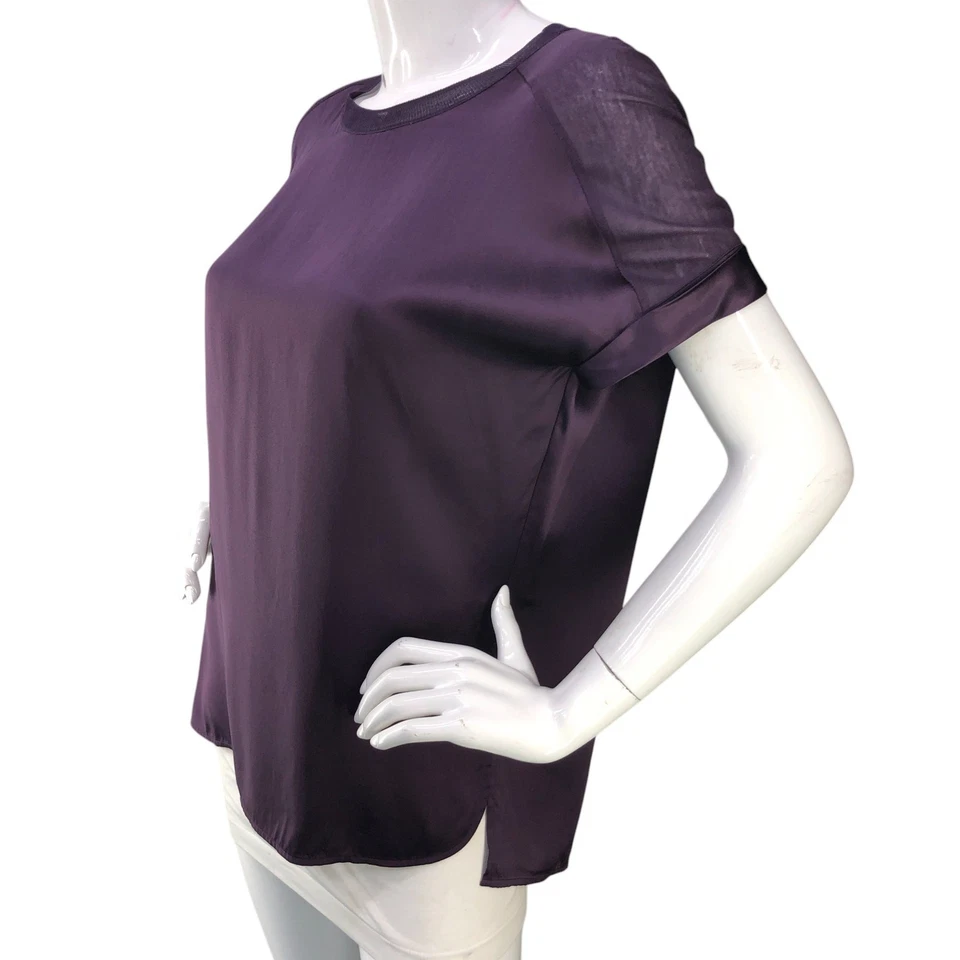 Camiseta túnica Vince para mujer talla XS seda medios mixtos modal cachemir rayón púrpura Foto 4 de 4