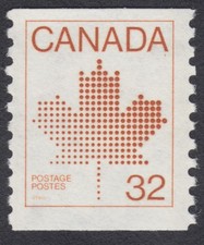 Canada - #951  32c Maple Leaf Coil Stamp  - MNH