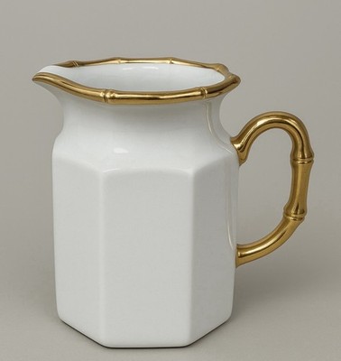 Bambous d''Or Creamer by Georges Briard -White Porcelain w/ Gold Bamboo Trim