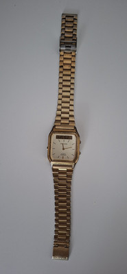 Casio AQ-230 Armbanduhr Quarz Analog/Digital Edelstahl goldfarben wasserdicht