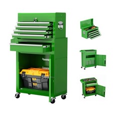5-drawer Rolling Tool Chest With Wheels 2-in-1 Detachable Tool Box With Drawers