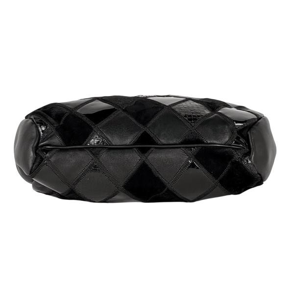 CHANEL Patchwork Coco Mark Chain Handbag Black Le… - image 5