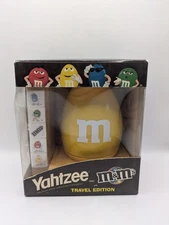 Yahtzee M&M Cup Travel Edition Game 2008 Hasbro Collectors YELLOW! DAMAGED BOX!