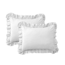 Ruffle Pillow Cases Standard Size Set of 2  Soft Wrinkle Resistant Brushed