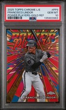 2025 TOPPS CHROME LOGOFRACTOR POWER PLAYERS PP9 FRANCISCO LINDOR GOLD /50 PSA 10