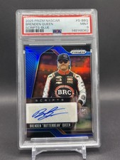 2025 Panini Prizm NASCAR Brenden Butterbean Queen Scripts Blue #/49 Auto PSA 9