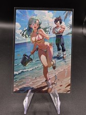 Tarjeta coleccionable de anime holográfico Bulma and Vegeta