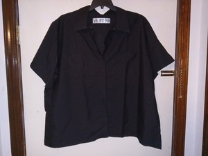 Red Kap Black Men's 4XL Short Sleeve Work Shirt Polyester/cotton  NEW no tags