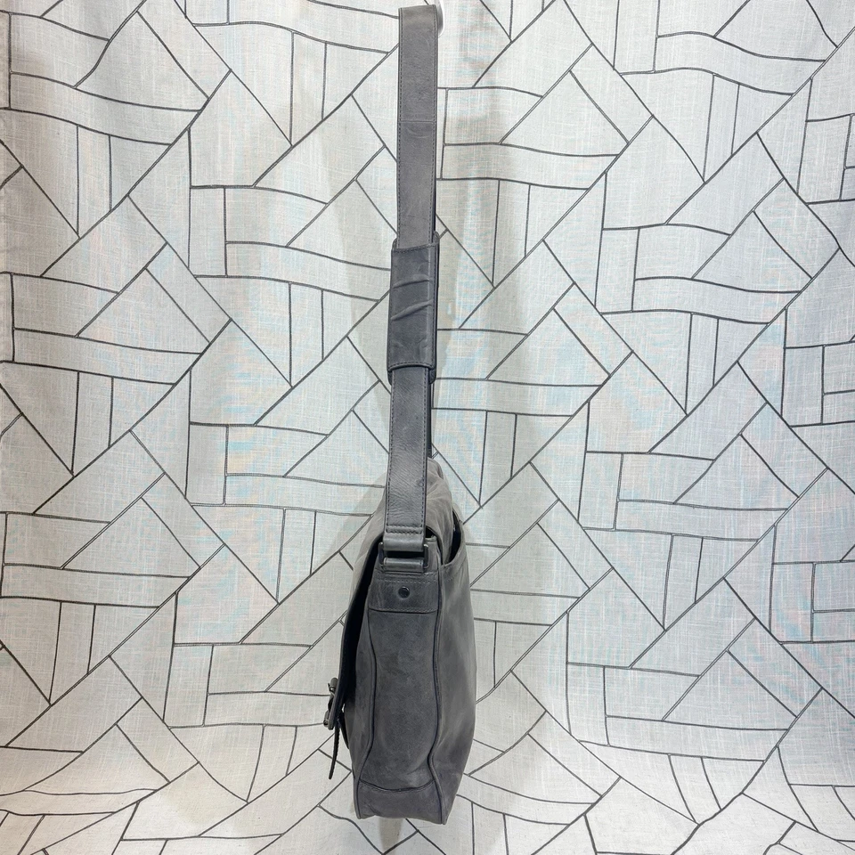 Para hombres FRYE Logan Bolso Mensajero Pizarra Correa para el Hombro Laptop Cuero Gris Foto 4 de 4