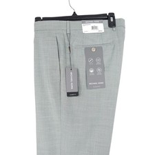 Michael Kors Mens Classic Fit Dress Pants 38x32 Mint Green Sharkskin Stretch NWT