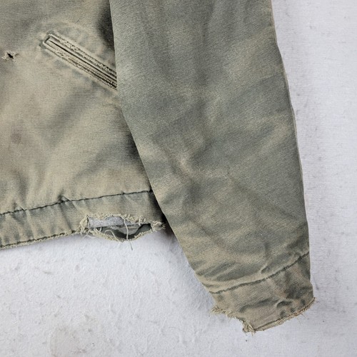 Vintage Carhartt J97 MOS Detroit Jacket Moss Green Thrashed Sun Faded Large   - Picture 15 of 24