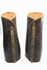 Antique Hard Leather Half Chaps Gaiters Circa 1900's
