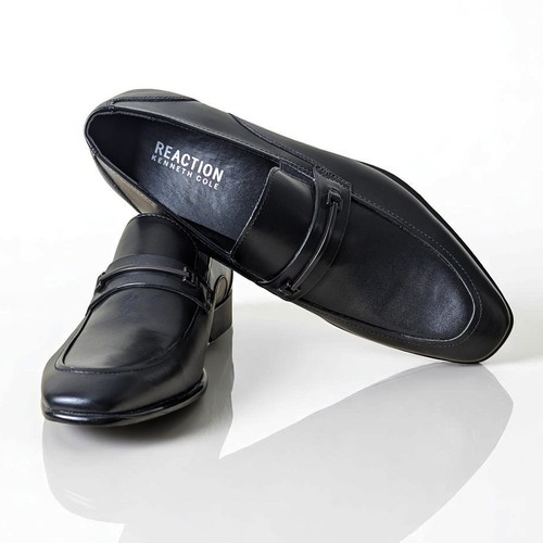 Scarpe mocassini uomo KENNETH COLE eleganti nere Brendan slip on nuove 10 M