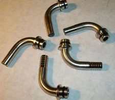 QTY 10 NEW SHURFLO 3/8" STAINLESS STEEL HOSE BARB ELBOW SYRUP/CO2 BAG-IN-BOX